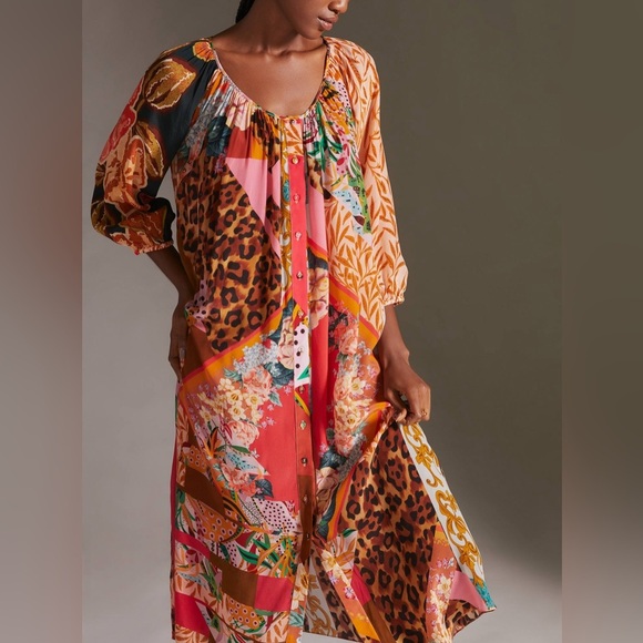 Anthropologie Dresses & Skirts - Geisha Designs Paras & Shalini Collage Dress Size S P Anthropologie Boho Peasant